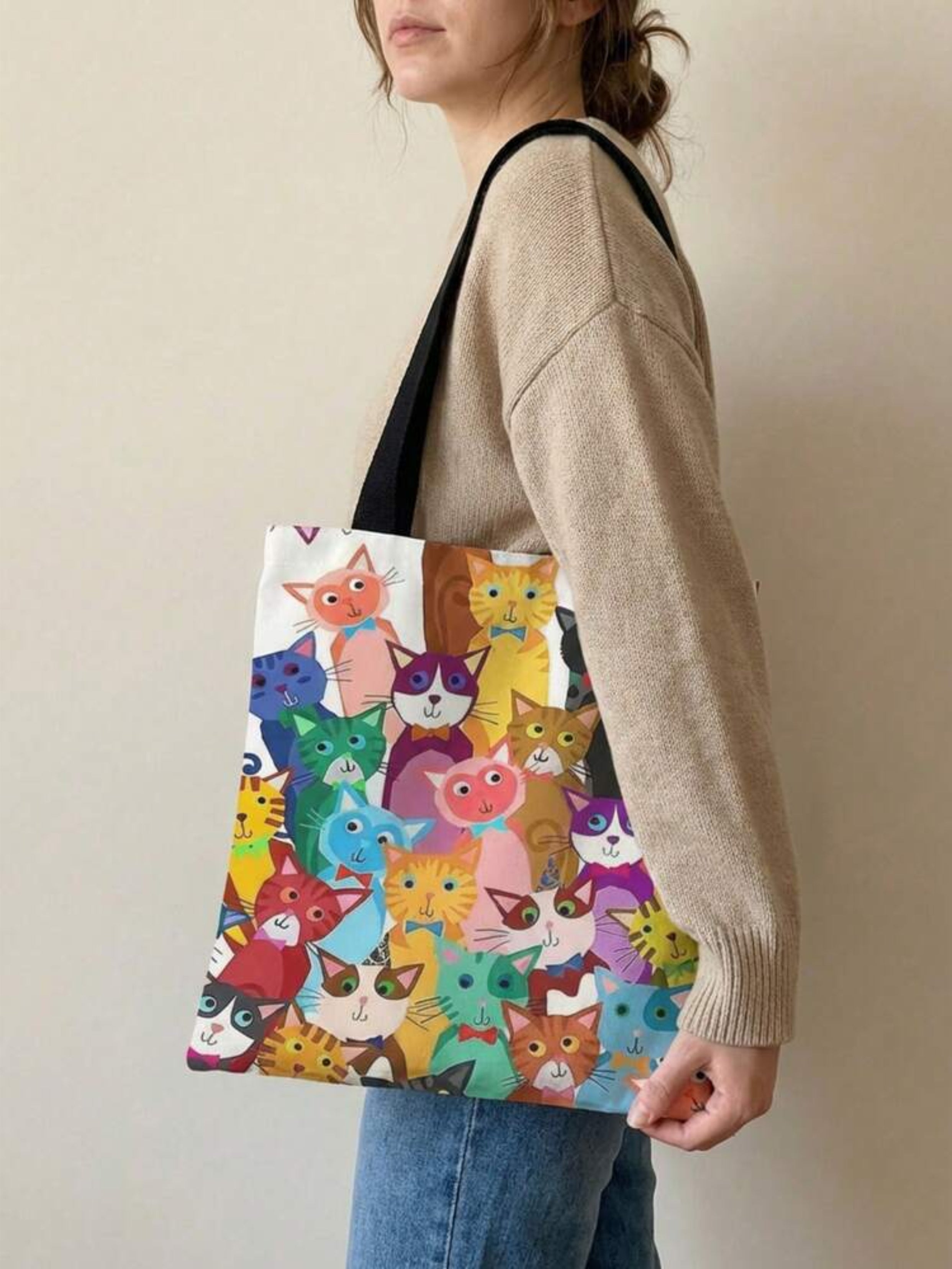 Bolsa Tote Bag Multigatitos